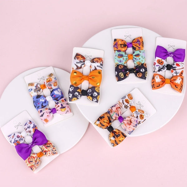 Halloween Children's Bow Hairpin Three-piece Set Wholesale