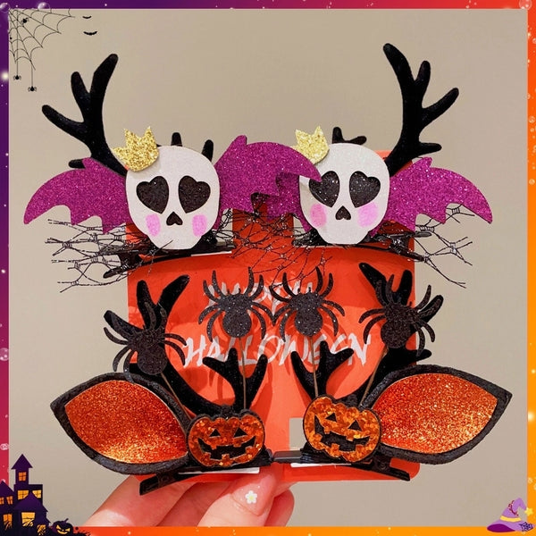 Halloween Cute Funny Cool Style Unisex Pumpkin Spider Skull Plastic Hair Clip