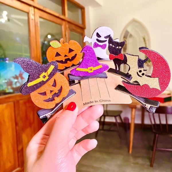 Halloween Cute Funny Unisex Pumpkin Bat Ghost Hair Clip