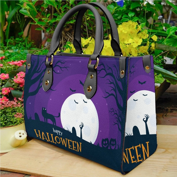 Halloween Women's Medium Pu Leather Letter Streetwear Square Hook Loop Tote Bag