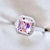 Hand Jewelry Classic Square Pink Diamond Princess Micro-encrusted Women's Copper Ring