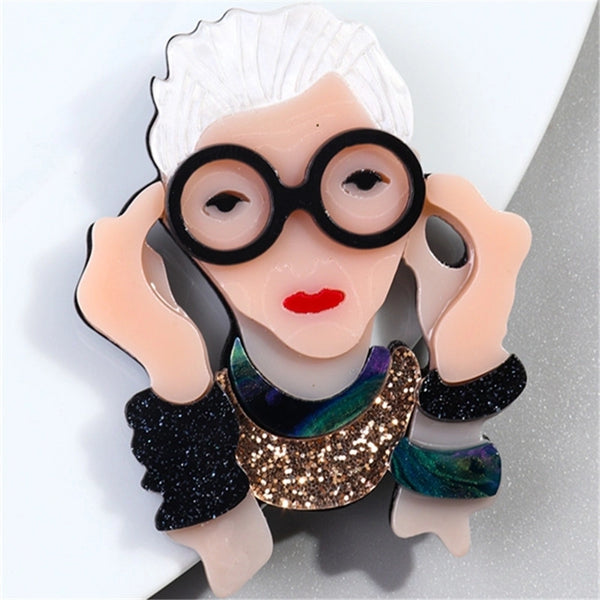 Handmade Funny Minimalist Human Arylic Unisex Corsage Brooches