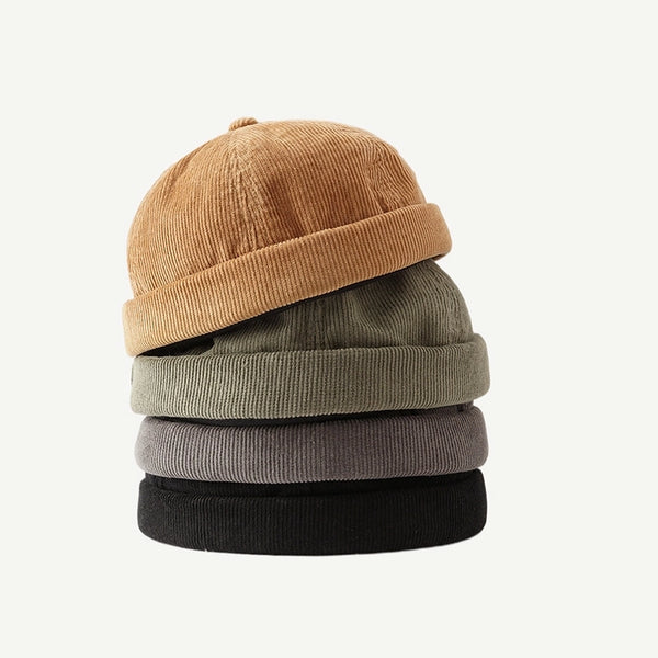 Hat Women's Autumn And Winter Simple Corduroy Floor Hat Men's Korean-style Casual Street Melon Skin Hat Hip-hop Yuppie Hat