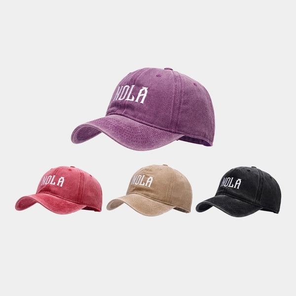 Hat Women's Embroidered Letters NOLA Baseball Cap Korean Style Retro Casual Couple Peaked Cap Men