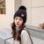 Hat Women's Winter Cold-proof  Korean Style Fashion Rabbit Wool Hat Fleece-lined Warm Knitted Pullover Moon Hat Trend