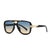 Hawaiian Tropical Modern Style Geometric Pc Square Patchwork Full Frame Women's Sunglasses