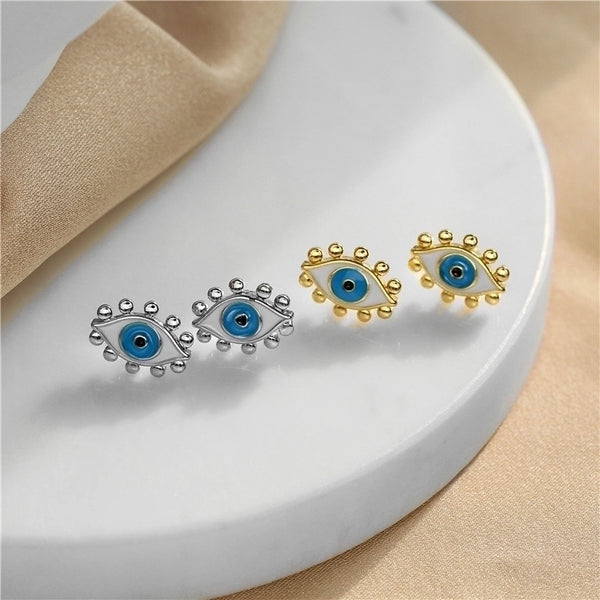 Hecheng Ornament Dripping Oil Eye Stud Earrings European And American Style Personalized Women's Stud Earrings Ornament Accessories