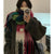 High-value Rainbow Color-block Plaid Lined Thickened Scarf Women's Winter Mohair Plaid Cashmere Warm Shawl