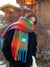 High-value Rainbow Color-block Plaid Lined Thickened Scarf Women's Winter Mohair Plaid Cashmere Warm Shawl