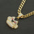 Hip Hop Full Diamond Three-dimensional Monkey Pendant Necklace Domineering Cuban Chain Necklace