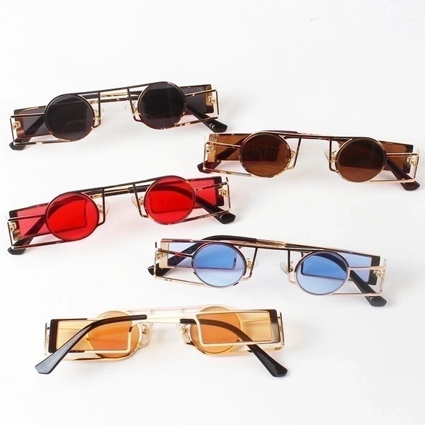 Hip-Hop Punk Geometric Solid Color Pc Round Frame Full Frame Women's Sunglasses