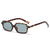 Hip-Hop Retro Simple Style Solid Color Leopard Ac Square Full Frame Glasses