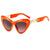 Hip-Hop Simple Style Gradient Color Heart Shape Leopard Pc Cat Eye Full Frame Women's Sunglasses