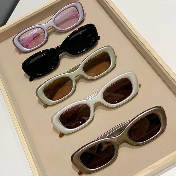 Hip-Hop Streetwear Geometric Ac Square Full Frame Women's Sunglasses