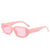 Hip-hop Color Block Ac Square Full Frame Women's Sunglasses