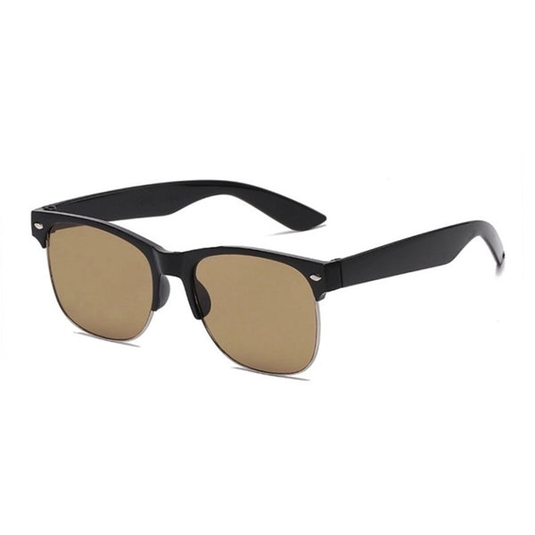 Hip-hop Geometric Glass Cat Eye Half Frame Men's Sunglasses