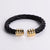 Hip-hop Geometric Stainless Steel Inlay Agate Zircon 18k Gold Plated Bangle