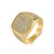 Hip-hop Geometric Titanium Steel 18k Gold Plated Artificial Gemstones Rings In Bulk