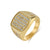 Hip-hop Geometric Titanium Steel 18k Gold Plated Artificial Gemstones Rings In Bulk