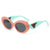 Hip-hop Leopard Pc Oval Frame Full Frame Women's Sunglasses