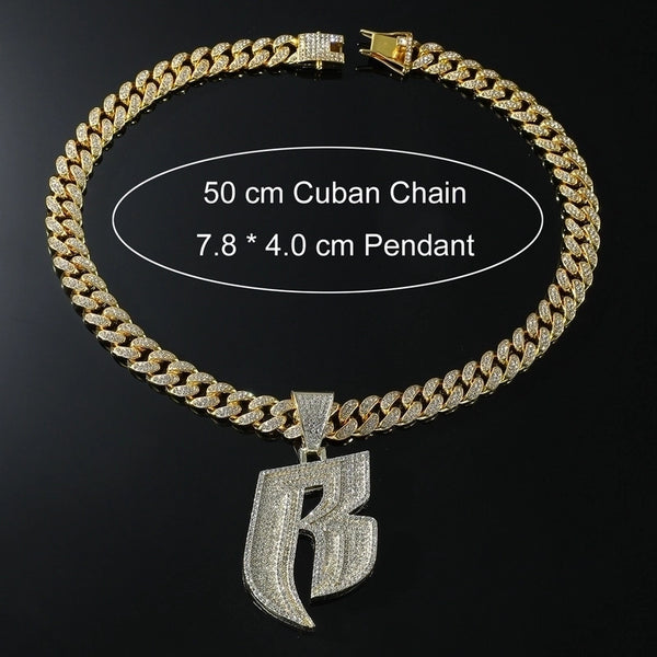 Hip-hop Letter Alloy Plating Inlay Rhinestones Men's Pendant Necklace