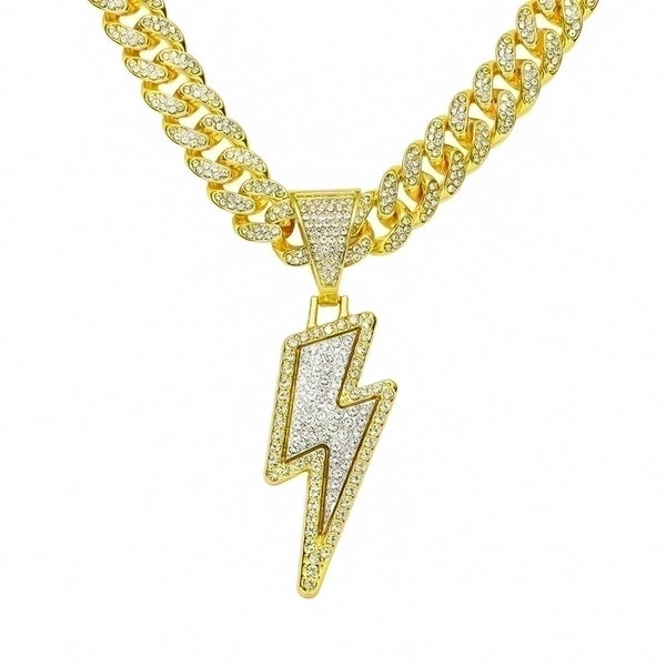 Hip-hop Lightning Alloy Plating Inlay Rhinestones Men's Pendant Necklace