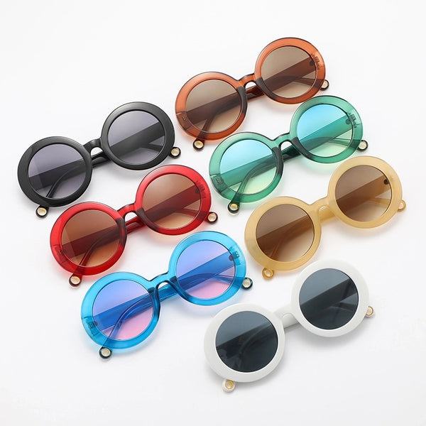 Hip-hop Modern Style Round Pc Round Frame Full Frame Women's Sunglasses