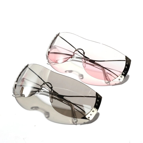 Hip-hop Punk Streetwear Solid Color Pc Square Frameless Women's Sunglasses