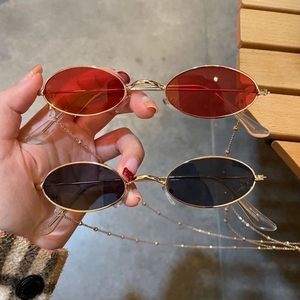 Hip-hop Retro Round Pc Oval Frame Full Frame Women's Sunglasses