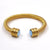 Hip-hop Retro Solid Color Stainless Steel Inlay Zircon Bangle