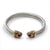 Hip-hop Retro Solid Color Stainless Steel Inlay Zircon Bangle