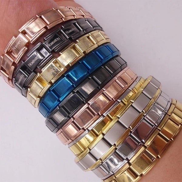 Hip-hop Retro Solid Color Stainless Steel Plating Bracelets