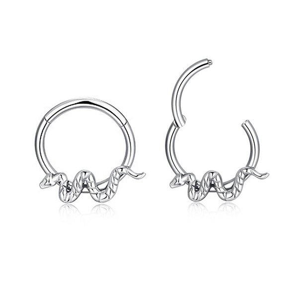 Hip-hop Snake Stainless Steel Nose Ring In Bulk