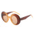 Hip-hop Solid Color Pc Oval Frame Full Frame Women's Sunglasses