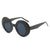 Hip-hop Solid Color Pc Oval Frame Full Frame Women's Sunglasses