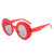 Hip-hop Solid Color Pc Oval Frame Full Frame Women's Sunglasses