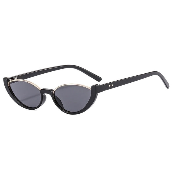 Hip-hop Streetwear Solid Color Pc Cat Eye Half Frame Women's Sunglasses