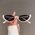 Hip-hop Streetwear Solid Color Pc Cat Eye Half Frame Women's Sunglasses