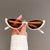 Hip-hop Streetwear Solid Color Pc Cat Eye Half Frame Women's Sunglasses