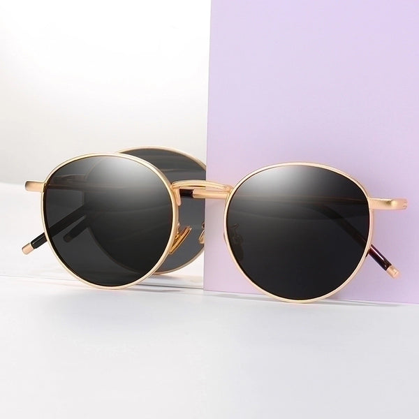 Hip-hop Streetwear Solid Color Tac Round Frame Full Frame Women's Sunglasses