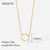 Hollow Geometric Disc Heart-shaped Necklace Jewelry Gold Stainless Steel Necklace