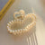 Hot Elegant Pearl Grab Clip Women's Summer High Sense Large Hairpin Korean Shark Clip Back Head Clip Headwear