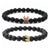 Hot Sale Matte Black Stone Micro Inlaid Zircon Crown Couple Bracelet Copper Beads Bracelet Wholesale