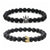 Hot Sale Matte Black Stone Micro Inlaid Zircon Crown Couple Bracelet Copper Beads Bracelet Wholesale