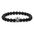 Hot Sale Matte Black Stone Micro Inlaid Zircon Crown Couple Bracelet Copper Beads Bracelet Wholesale