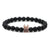 Hot Sale Matte Black Stone Micro Inlaid Zircon Crown Couple Bracelet Copper Beads Bracelet Wholesale