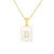 Hot Selling Fashion Stainless Steel Square Shell 26 Letter Necklace