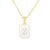 Hot Selling Fashion Stainless Steel Square Shell 26 Letter Necklace