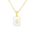 Hot Selling Fashion Stainless Steel Square Shell 26 Letter Necklace