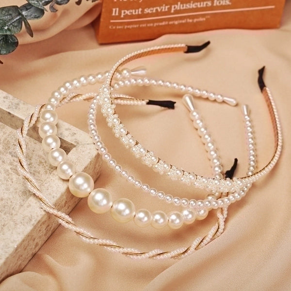 Hot Selling Faux Pearl Headband Creative Retro Fashion Pearl Headband